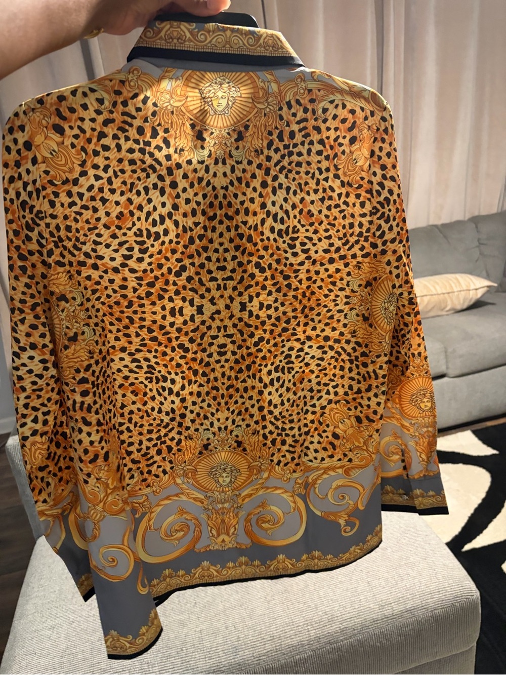Satin-Look Baroque Print Blouse - Picture 3 of 7